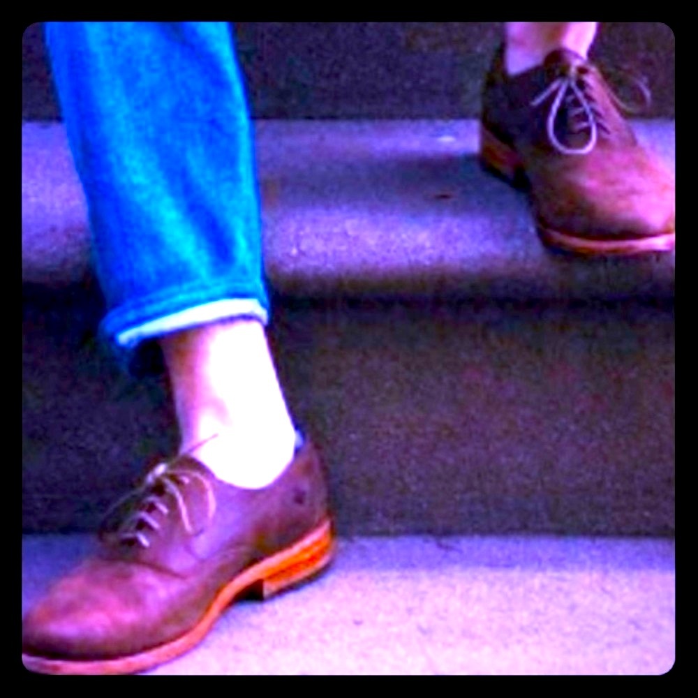 NWOT/ NEW Zara Man Cognac Suede Oxford Shoes: 8.5 - Picture 3 of 9